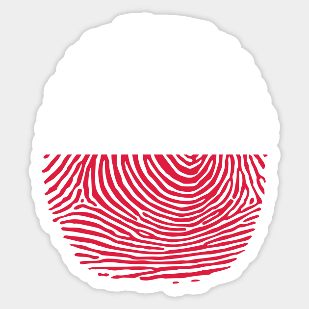 Poland country flag finger print Sticker by HawaiPlus